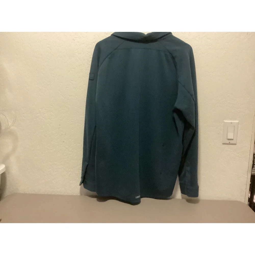 Adidas COLD.RDY Snap‎ Front Jacket Mens Large Teal Blue Ribbed HG3238